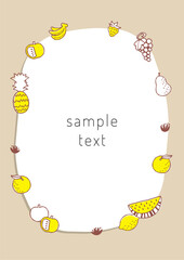 手描きのフルーツのフレーム