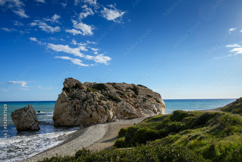 Wall mural The Birthplace of Aphrodite , Mediterranean sea coast near Paphos, Cyprus.