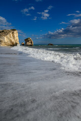 The Birthplace of Aphrodite , Mediterranean sea coast near Paphos, Cyprus.