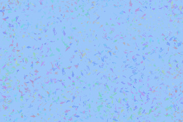 Scattered colored confetti on a light blue background