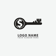 elegant dollar key logo icon