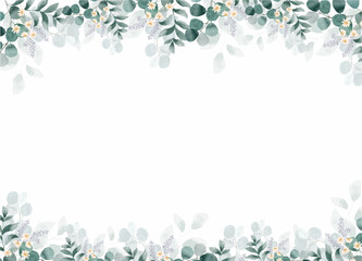 wildflower eucalyptus greenery background pattern