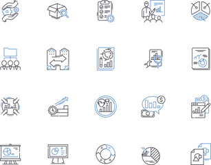 Database outline icons collection. Database, DBMS, RDBMS, SQL, Oracle, MongoDB, Cloud vector and illustration concept set. Table, Index, Query linear signs