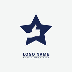 modern elegant star thumbs up logo icon