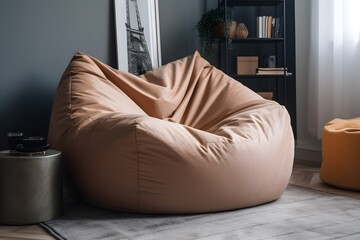 ..Relax in this cozy beanbag chair in an inviting living room.