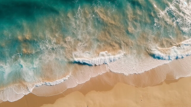 Ocean waves on the beach as a background. Beautiful natur