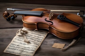 Fototapeta na wymiar ..A classic old violin plays a timeless melody of strings.