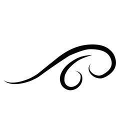 Swirl stroke ornament. Ornamental curls, swirls dividers and filigree ornament vector illustration