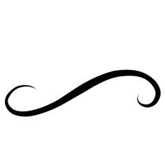 Swirl stroke ornament. Ornamental curls, swirls dividers and filigree ornament vector illustration