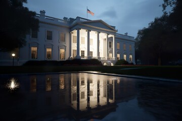 Naklejka premium Illuminated White House