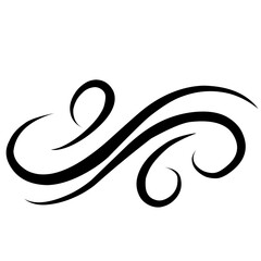 Obraz premium Swirl stroke ornament. Ornamental curls, swirls dividers and filigree ornament vector illustration