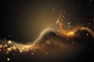 Fototapeta premium decorative golden glitter particle wallpaper with bokeh effect generative ai