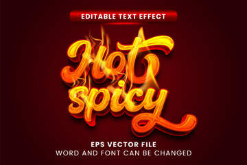 Hot spicy fire vector text effect
