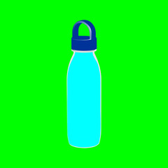 bottle of water isolated on green 