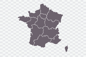 France Map Grey Color on White Background quality files Png