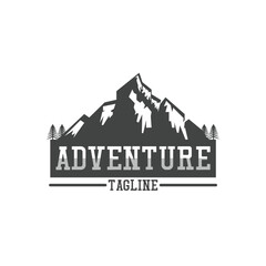 Adventure logo with text space for your slogan / tag line isolated on white background, vector illustration