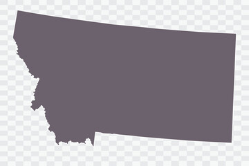 MONTANA Map Grey Color on White Background quality files Png