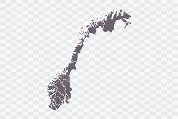 Norway Map Grey Color on White Background quality files Png