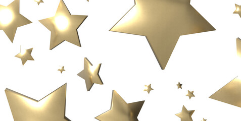 Obraz premium XMAS golden stars - 3d PNG