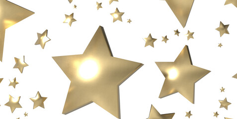 Obraz premium XMAS Stars - golden stars - 3d PNG