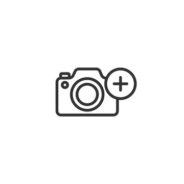 Camera with plus sign icon