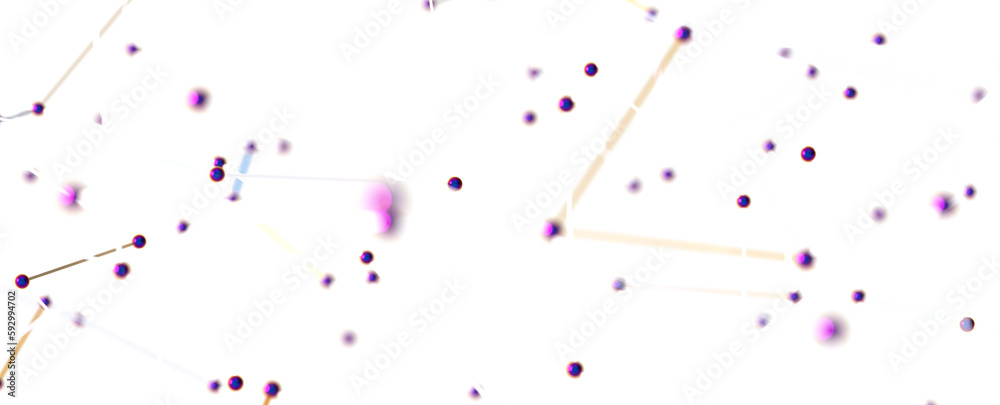 Poster Abstract 3d rendering of network concept. Modern background. Futuristic shape with spheres and lines. Design for poster, cover,