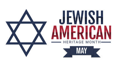 Jewish American Heritage Month. Celebrated in May. Star of David. Symbol of Israel. Poster, card, banner and background