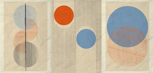 Set of posters of geometry abstraction. Abstract posters geometric.