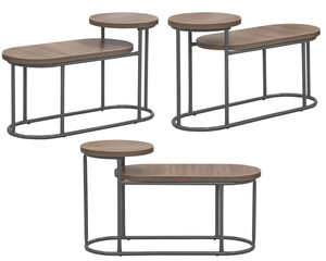 Coffee table. Element of the interior. Isolated from the background. From different angles