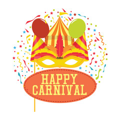 Happy carnival festive concept isolated on white background. vector illustration