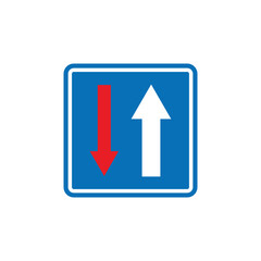 Blue Square Traffic Sign Vector Template