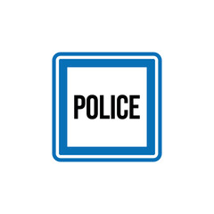 Blue Square Traffic Sign Vector Template