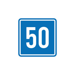 Blue Square Traffic Sign Vector Template