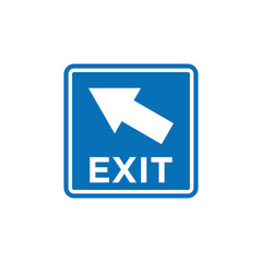 Blue Square Traffic Sign Vector Template