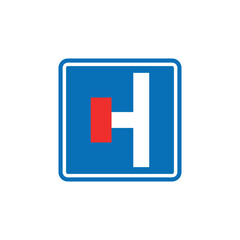 Obraz premium Blue Square Traffic Sign Vector Template