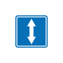 Blue Square Traffic Sign Vector Template