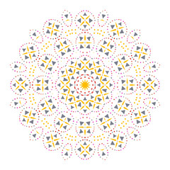 Mandala in yelow grey colors - 592995779