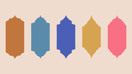 Abstract symbol in ornamental arabic, oriental, and Islamic style. windows, arches, domes and lanterns. logo design template.