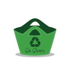 Go green shopping bag isolated on white background
