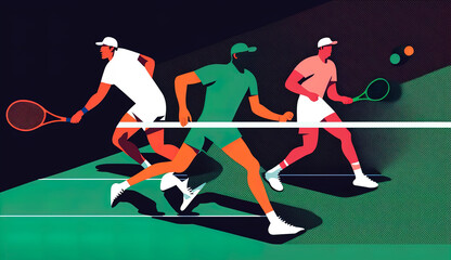 Tennis Action: A Player Hitting the Ball with Their Racket