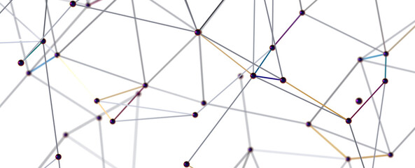 Abstract plexus blue geometry background. Digital technology network connection concept. 3D rendered illustration