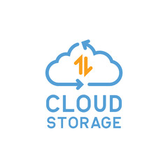 Cloud storage service logo. vector illustration