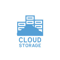 Cloud storage service logo. vector illustration