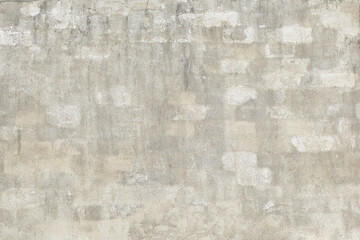 Empty Gray and White Background From The Old brick Wall Of The Building. Cracked Gray Plaster. Gray