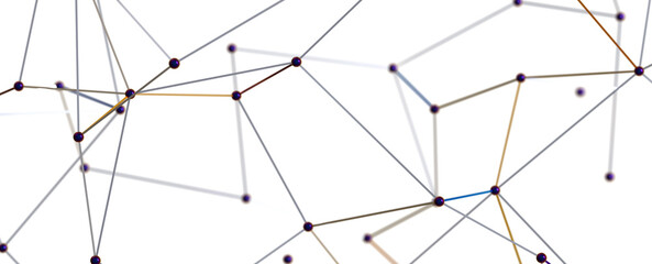 Abstract technology futuristic network - fantasy plexus background. 3D rendering