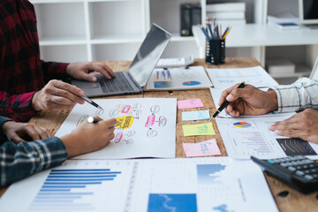 Cropped shot of young smart startup team brainstorming the new idea ti drive the company concept together during the meeting time.