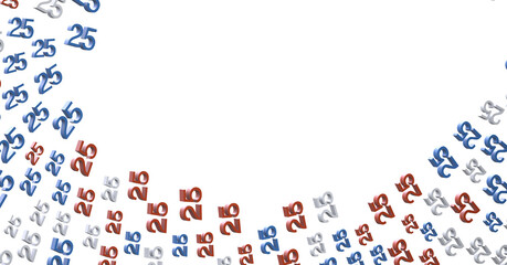 3d golden 25 years anniversary celebration with star background