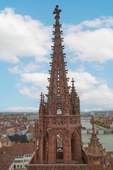 Tower of the Basel cathedral in Switzerland