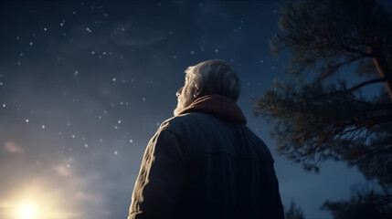 person in the night created with Generative AI Technology