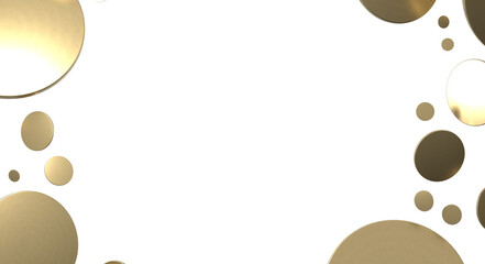 Golden confetti falling down isolated on transparent background.